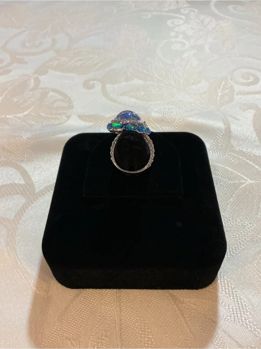 Serpent Faux Peacock Fire Opal Ting make unforgettable